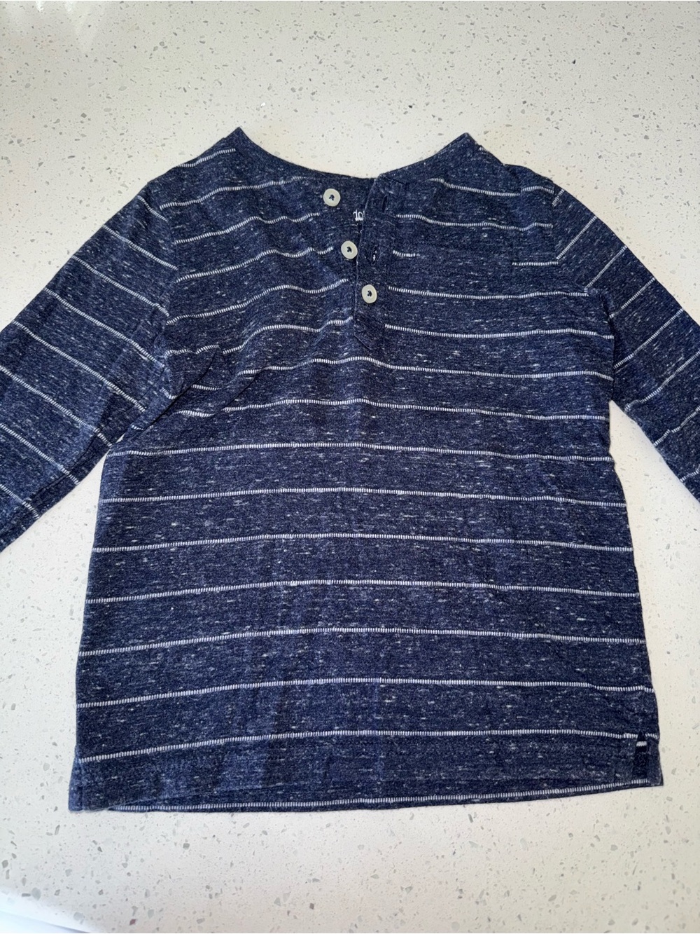 Striped Navy Blue Kids Long-Sleeve Henley Shirt